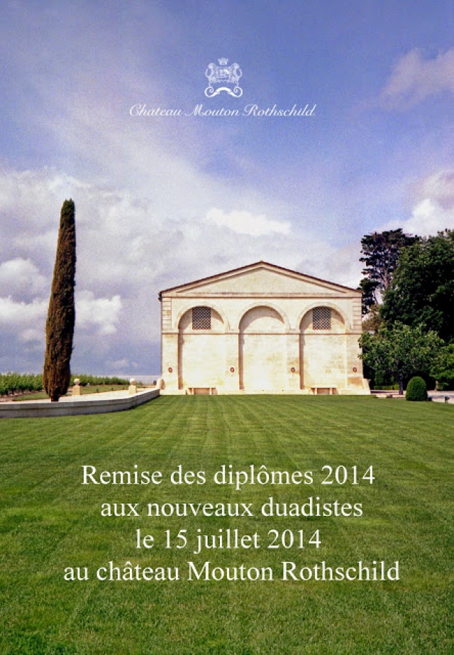 Вручение Дипломов D.U.A.D. в Chateau Mouton Rothschild 